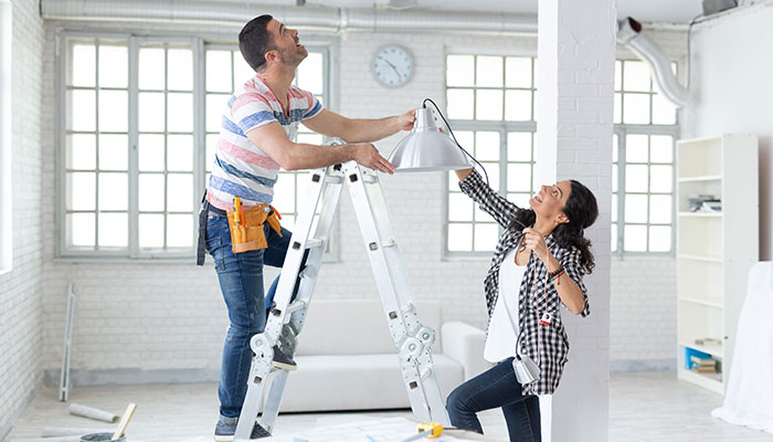 Couple renovating home